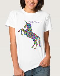 Unicorn Magic Believe Colorful Women's T-Shirt