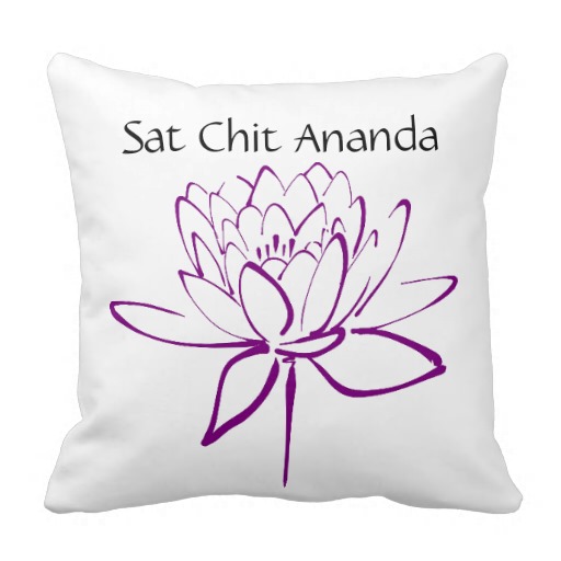 Sat Chit Andanda Purple Lotus Flower Pillow