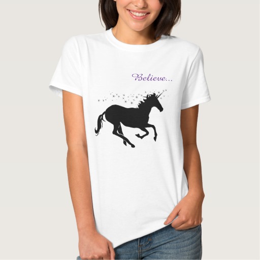 Unicorn Magic Believe Black Women's T-Shirt